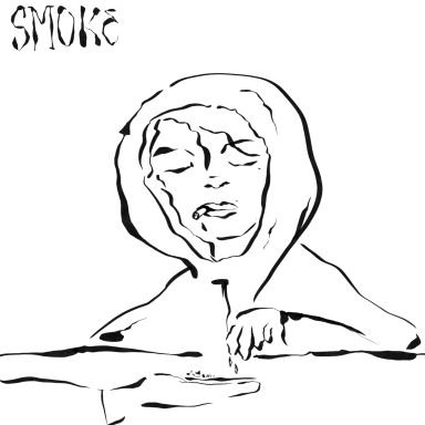 'Smoke' give me a hand, black Line art